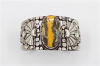 Exquisite Navajo Sterling Bumble Bee Jasper Cuff