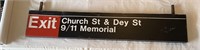 Authentic NY Subway Sign Double Sided 9/11 Uptown