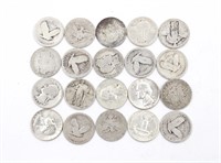 (20) Various Mixed Silver U.S. Quarters