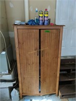 Wooden Cabinet Contents, Cleaning Supplies, W