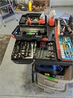 Lot Of Tools, Sockets, Battery Charger, Hammers