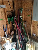 Yard Tools, Shovels, Rake Etc. Sprinkler As Shown