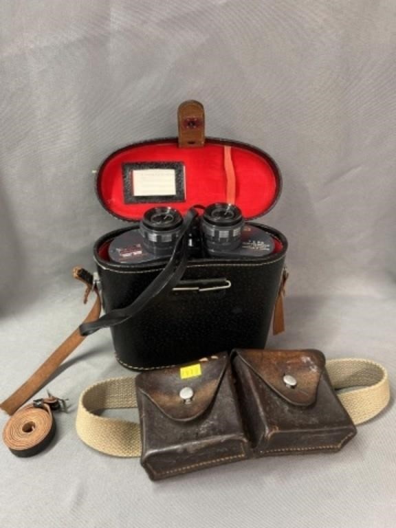 Vintage Ammo Pouch with Binoculars