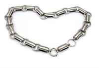 Victorian silver "book chain" collar necklace
