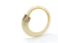 Mid C. Single mounted rose gold boars tusk
