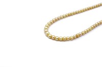 Art Deco pearl necklace with a diamond & gold