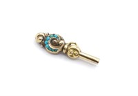 Rococo turquoise & yellow gold watch key