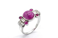 Pink Sapphire & diamond ring. Report
