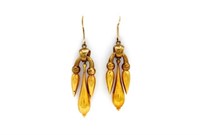 19th C. yellow gold earrings