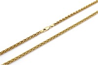 Yellow gold "foxtail" chain necklace