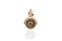 Antique novelty compass & rose gold fob spinner