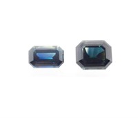 Two emerald cut Australian blue sapphires (5.25ct)