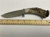 Steel Blade + Antler Handle W/ Sheathe