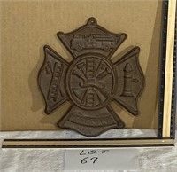Fireman cast iron sign