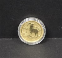 2015 Australia 1/10 oz $15 Gold Goat Coin