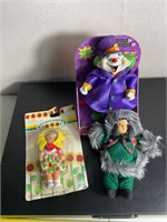 Hula clown and sunflower kids vintage toys