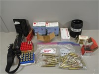 Assorted Ammunition, Fired Brass, Rifle Sling,
