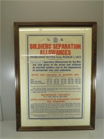 WWI British Soldiers Separation Allowance Poster