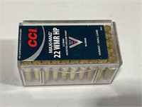 50 rounds of CCI maxi mag 22 WMR HP  jacketed