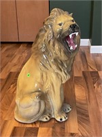 Ceramic decorative hand painted lion - 24” tall
