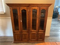 2 Pc glass front display cabinet with storage