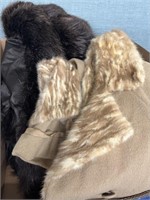 Fur Lined Cloth Coat , Fur Coat