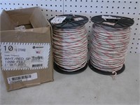 2 full rolls 10AWG red & white stripe wires