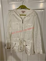 Saint Tropaz West White Linen Jacket Size 2X