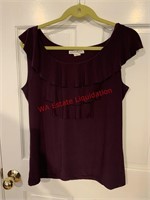 Claudia Richard Burgundy Blouse Size XL (Madison)