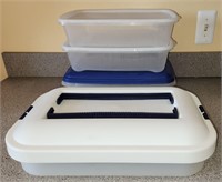 Lot of 4 Plastic Storage Food Containers
