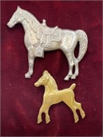 Vintage Horse & Colt Pins / Brooches