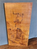 Vtg Native American Pyrography Plaque Signed