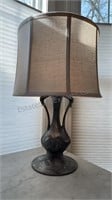 Vintage Pewter Crane Lamp