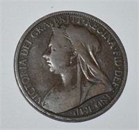 Queen Victoria Great Britain One Penny 1899