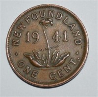King George VI Newfoundland One Cent Coin 1941