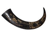 Large Carved Water Buffalo Horn   UNO
