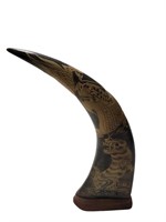 Carved Dragon and Tiger Buffalo Horn   407