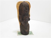 African Wood Carved Head Scupture ML107