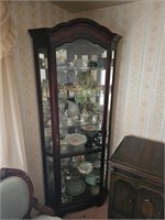 Lighted Curved Glass Display Cabinet (no