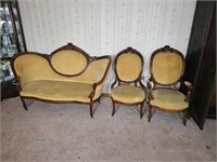 Antique Victorian Carved Mahogany  Furniture Set