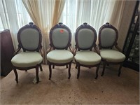 Antique Victorian Carved Mahogany Parlor Chairs