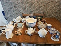 Vintage Teapots- Handpainted Bowls- Figurines
