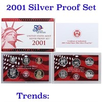 2001 United States Silver Proof Set - 10 pc set, a