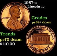 Proof 1987-s Lincoln Cent 1c Grades GEM++ Proof De
