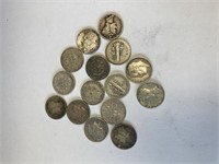 Ten silver dimes