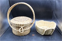 Pair of Woven Sweetgrass Baskets