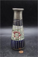 Late Meiji Japanese Basket Weave Pottery Vase