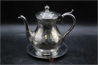 Brooklyn Silver Co Quadruple S.P. Floral Tea Pot