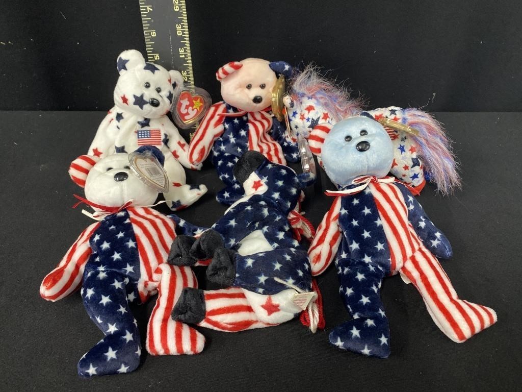 Group of Patriotic Beanie Babies