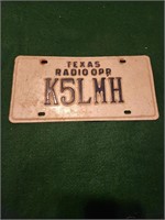 Vtg Texas Radio Opr Plate